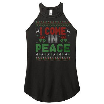 I Come In Peace IM Peace Matching Ugly Christmas Women's Perfect Tri Rocker Tank