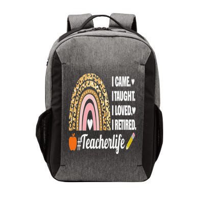 I Came I Taught I Loved I Retired Funny Teacher Vector Backpack