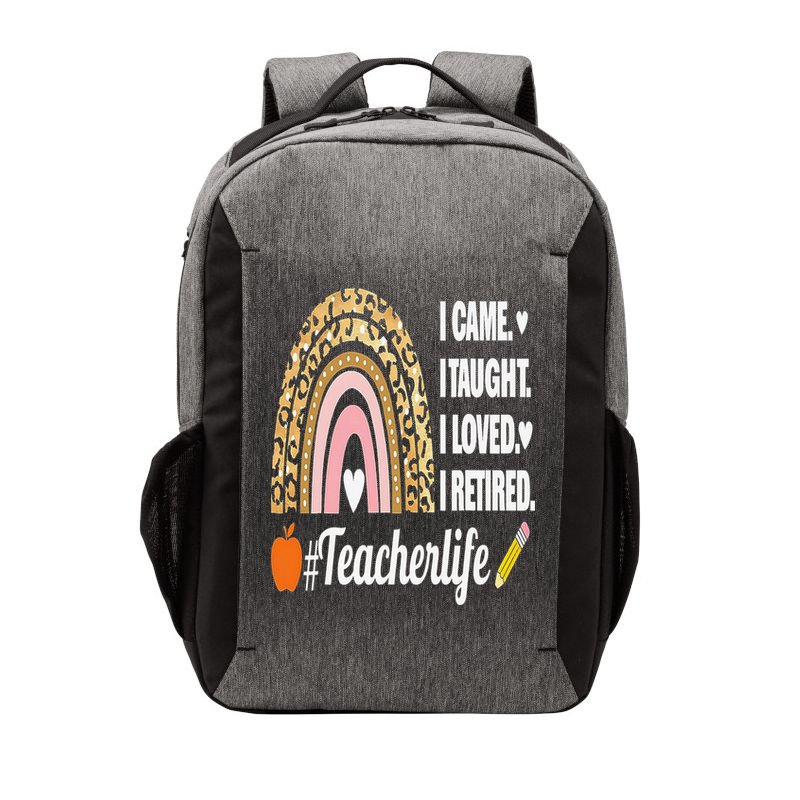I Came I Taught I Loved I Retired Funny Teacher Vector Backpack