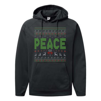 I Come In Peace Im Peace Matching Ugly Christmas Performance Fleece Hoodie