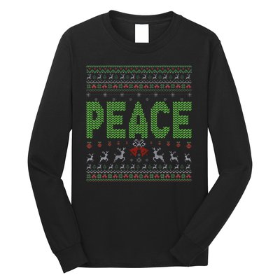 I Come In Peace Im Peace Matching Ugly Christmas Long Sleeve Shirt