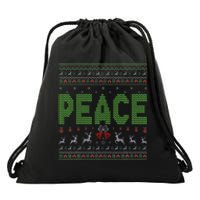 I Come In Peace Im Peace Matching Ugly Christmas Drawstring Bag