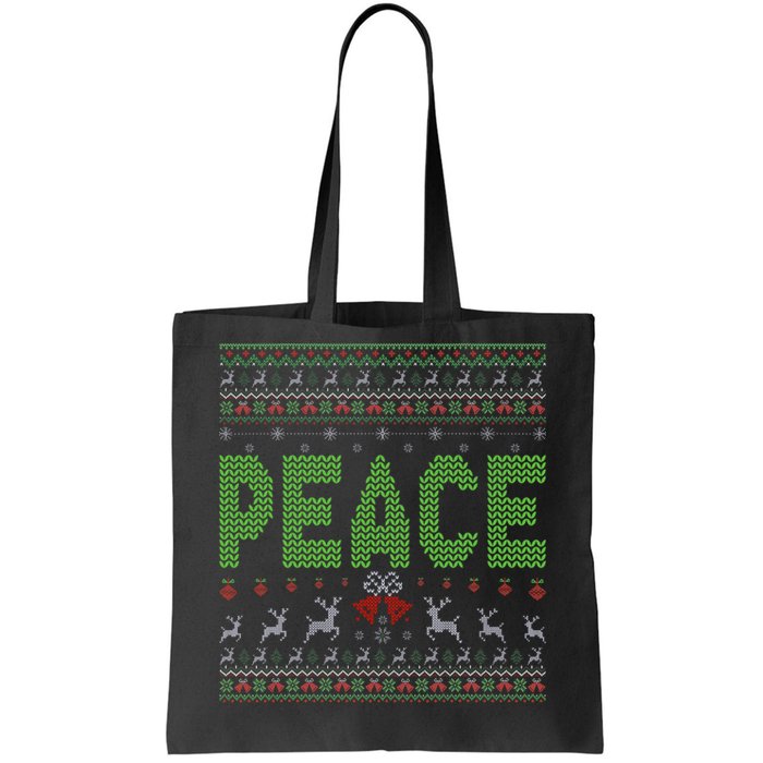 I Come In Peace Im Peace Matching Ugly Christmas Tote Bag