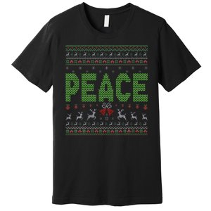 I Come In Peace Im Peace Matching Ugly Christmas Premium T-Shirt