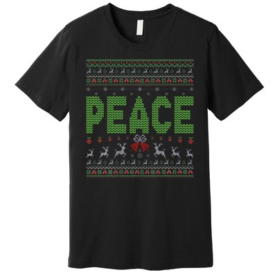 I Come In Peace Im Peace Matching Ugly Christmas Premium T-Shirt