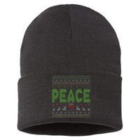 I Come In Peace Im Peace Matching Ugly Christmas Sustainable Knit Beanie