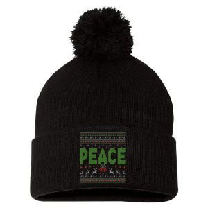 I Come In Peace Im Peace Matching Ugly Christmas Pom Pom 12in Knit Beanie