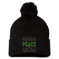 I Come In Peace Im Peace Matching Ugly Christmas Pom Pom 12in Knit Beanie