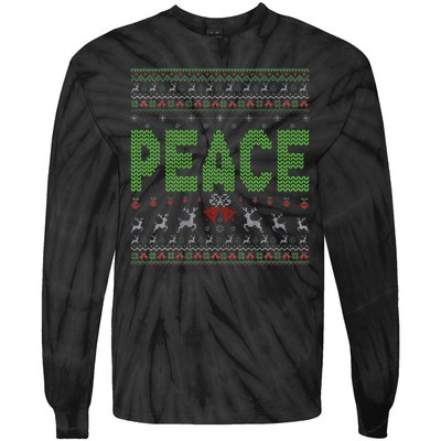 I Come In Peace Im Peace Matching Ugly Christmas Tie-Dye Long Sleeve Shirt