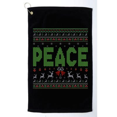 I Come In Peace Im Peace Matching Ugly Christmas Platinum Collection Golf Towel