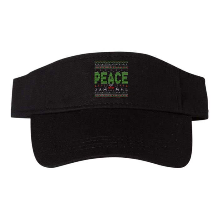 I Come In Peace Im Peace Matching Ugly Christmas Valucap Bio-Washed Visor