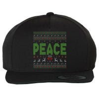 I Come In Peace Im Peace Matching Ugly Christmas Wool Snapback Cap