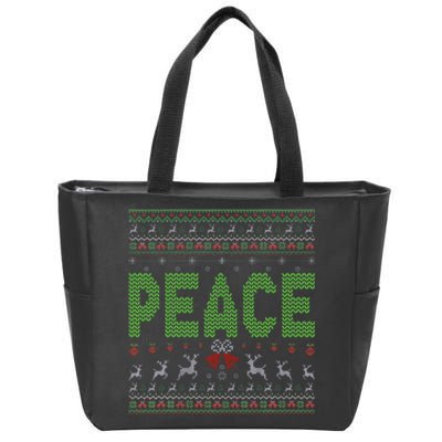 I Come In Peace Im Peace Matching Ugly Christmas Zip Tote Bag