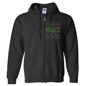 I Come In Peace Im Peace Matching Ugly Christmas Full Zip Hoodie