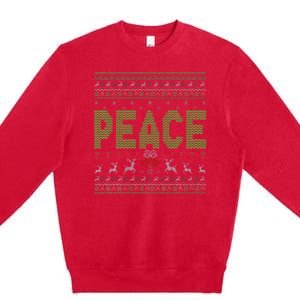 I Come In Peace Im Peace Matching Ugly Christmas Premium Crewneck Sweatshirt