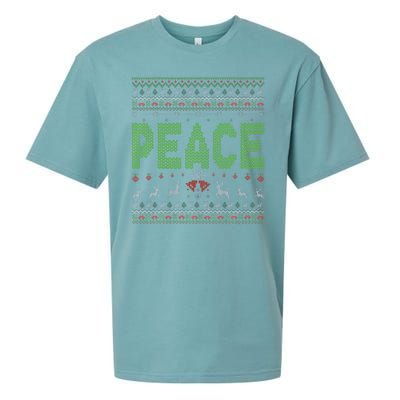 I Come In Peace Im Peace Matching Ugly Christmas Sueded Cloud Jersey T-Shirt