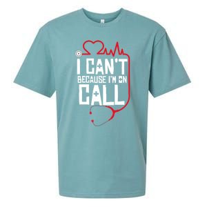 I Cant Im On Call Funny Doctors Nurses Therapist Gift Sueded Cloud Jersey T-Shirt