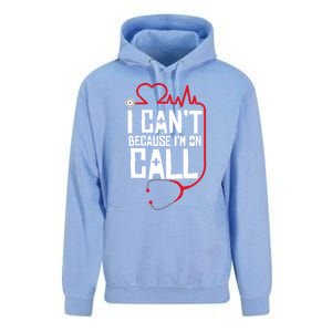 I Cant Im On Call Funny Doctors Nurses Therapist Gift Unisex Surf Hoodie