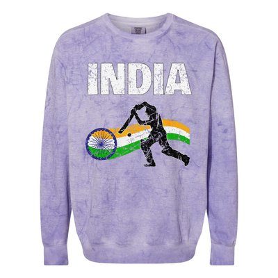 Indian Cricket Jersey Colorblast Crewneck Sweatshirt