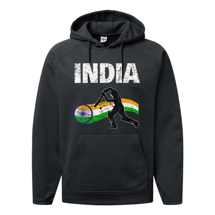 Indian Cricket Jersey Performance Fleece Hoodie