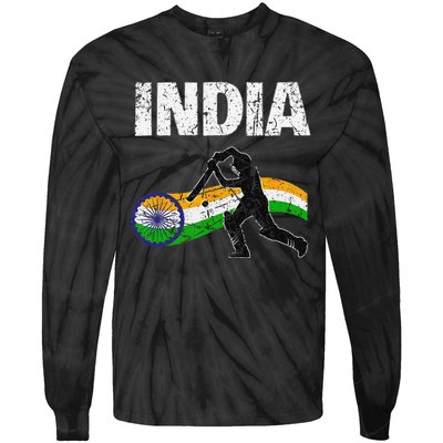 Indian Cricket Jersey Tie-Dye Long Sleeve Shirt