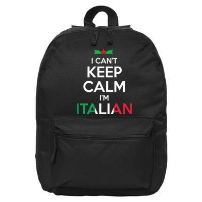 I Cant Keep Calm Im Italian Unisex 16 in Basic Backpack