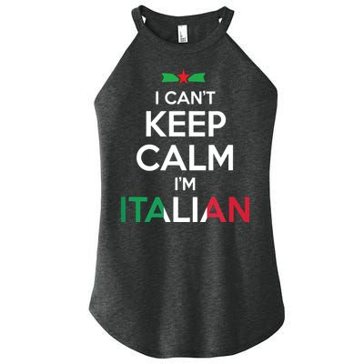 I Cant Keep Calm Im Italian Unisex Women's Perfect Tri Rocker Tank