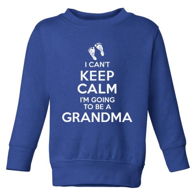 I Can't Keep Calm I'm Going To Be A Grandma Funny Gift Toddler Sweatshirt