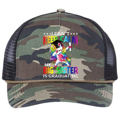 I Can't Keep Calm My Big Sister Is Graduating Unicorn Retro Rope Trucker Hat Cap