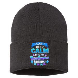 I Cant Keep Calm Its My Grandson Birthday Bday Sustainable Knit Beanie