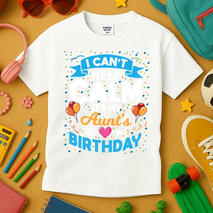 I Cant Keep Calm Its My Aunt Birthday Kids T-Shirt