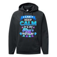 I Cant Keep Calm Its My King Birthday Bday Performance Fleece Hoodie