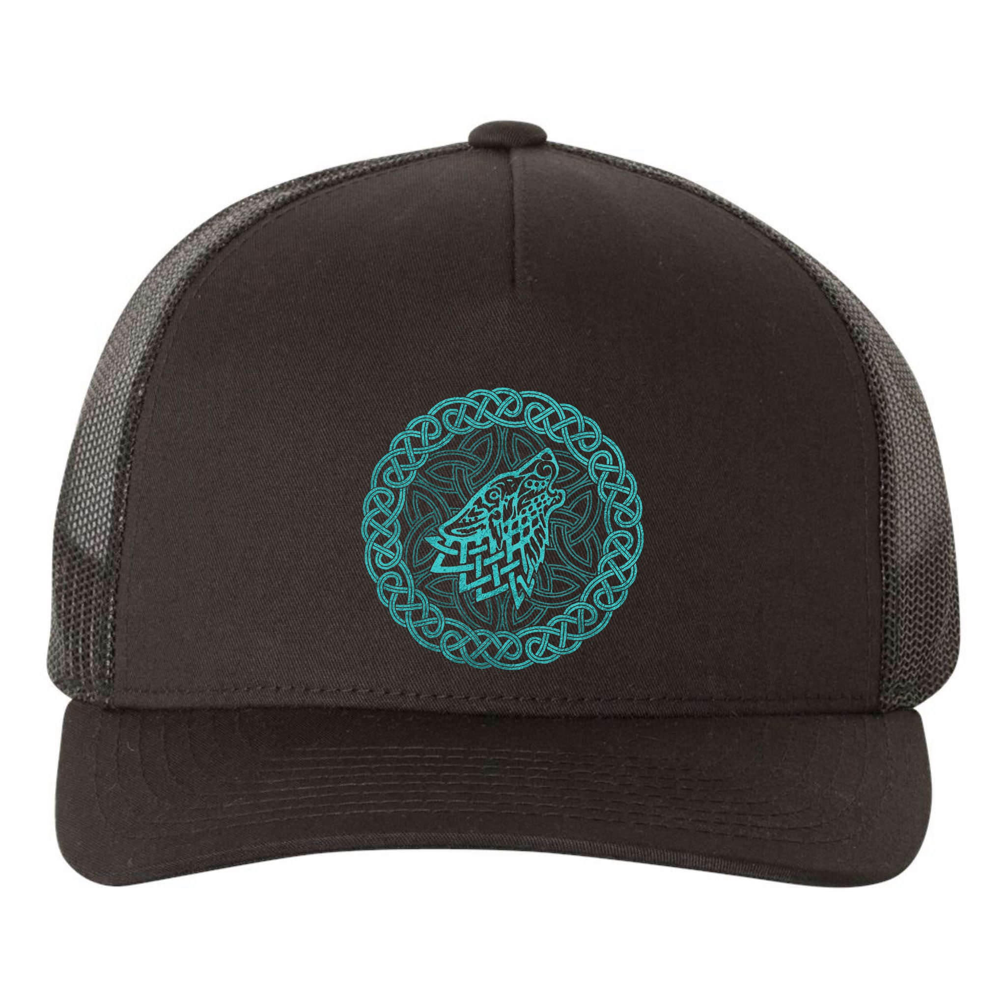Ireland Celtic Knotwork Design Wolf Original Celtic Yupoong Adult 5-Panel Trucker Hat