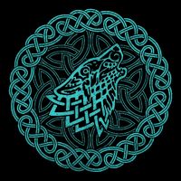 Ireland Celtic Knotwork Design Wolf Original Celtic Drawstring Bag