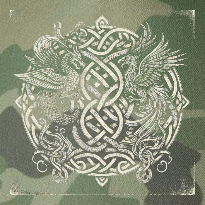 Intricate Celtic Knot With Dragon And Phoenix Legacy Tie Dye Trucker Hat