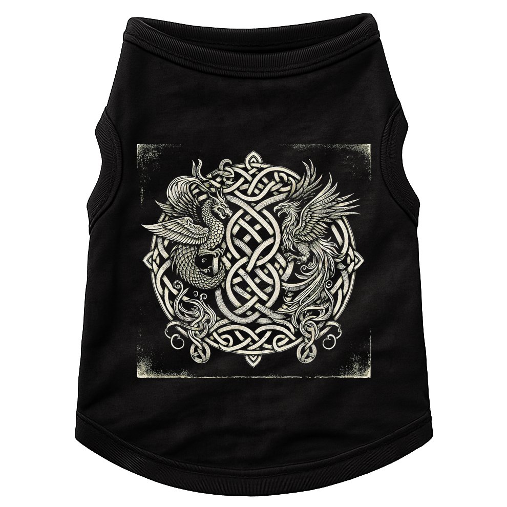 Intricate Celtic Knot With Dragon And Phoenix Doggie Tank