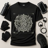 Intricate Celtic Knot With Dragon And Phoenix Performance Shirt