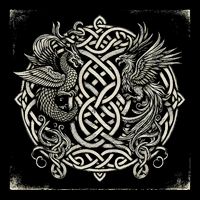 Intricate Celtic Knot With Dragon And Phoenix Performance Shirt