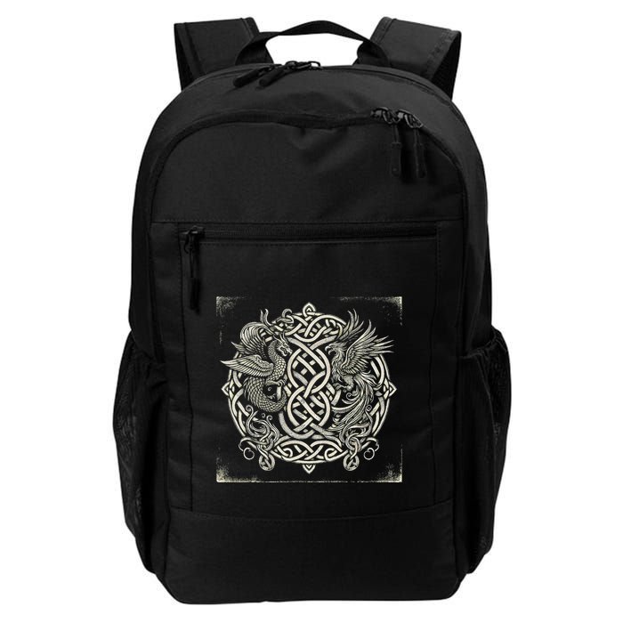 Intricate Celtic Knot With Dragon And Phoenix Backpack