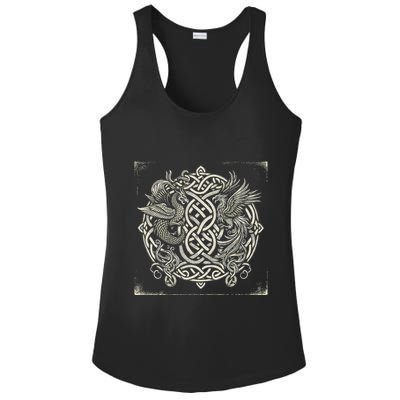 Intricate Celtic Knot With Dragon And Phoenix Ladies PosiCharge Competitor Racerback Tank