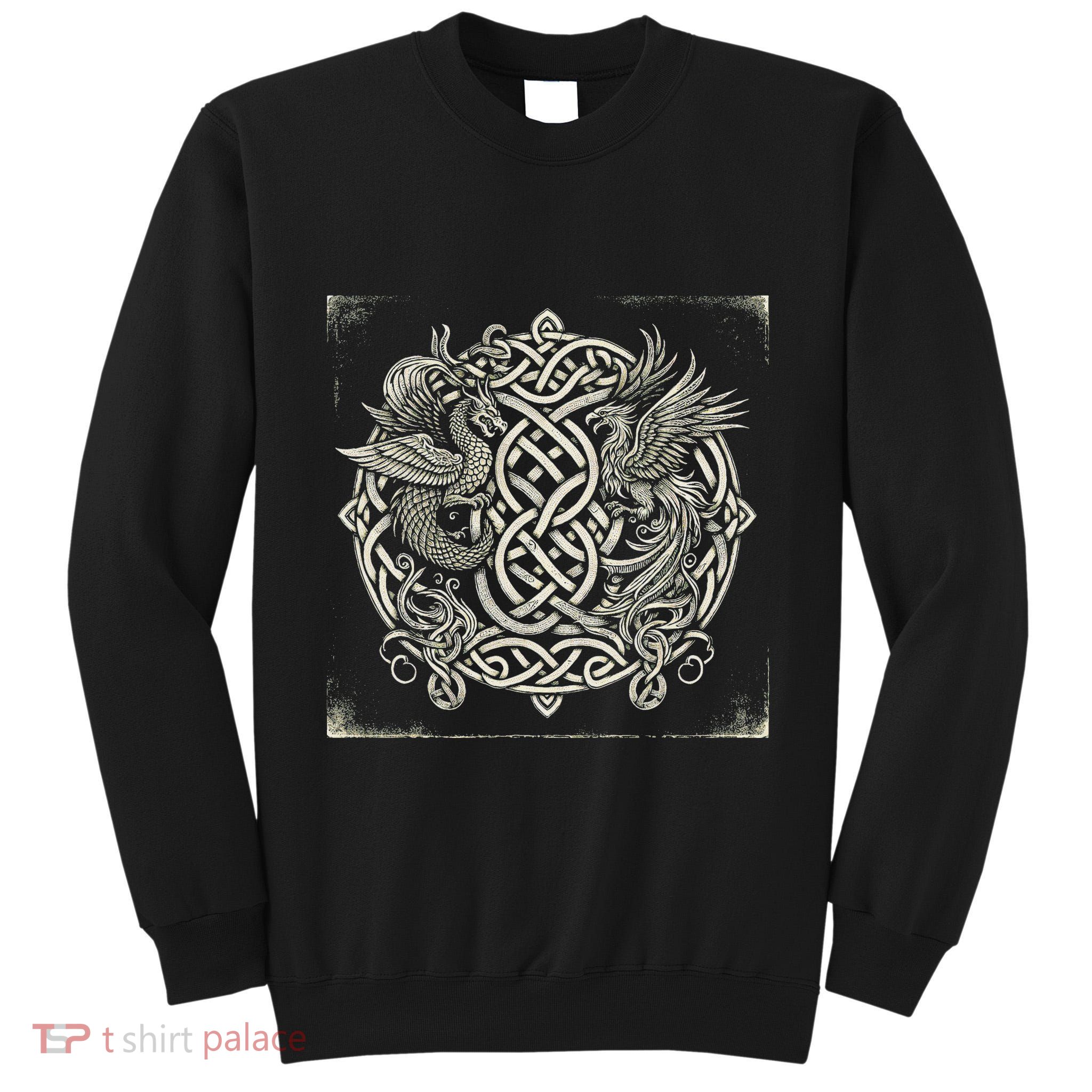 Intricate Celtic Knot With Dragon And Phoenix Tall Sweatshirt