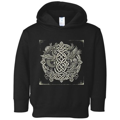 Intricate Celtic Knot With Dragon And Phoenix Toddler Hoodie