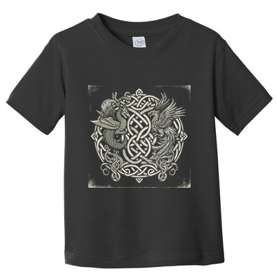 Intricate Celtic Knot With Dragon And Phoenix Toddler T-Shirt