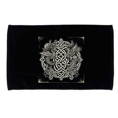 Intricate Celtic Knot With Dragon And Phoenix Microfiber Hand Towel