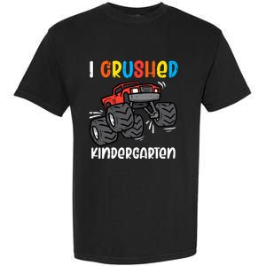 I Crushed Kindergarten Monster Truck Last Day Graduate Boy Garment-Dyed Heavyweight T-Shirt