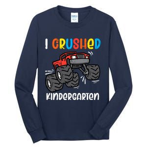 I Crushed Kindergarten Monster Truck Last Day Graduate Boy Tall Long Sleeve T-Shirt