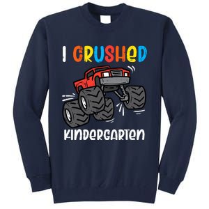 I Crushed Kindergarten Monster Truck Last Day Graduate Boy Tall Sweatshirt