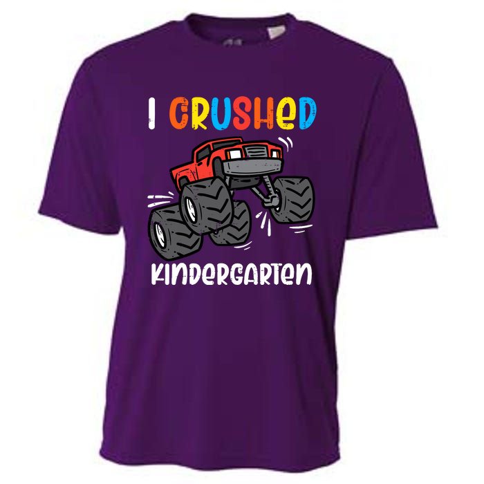 I Crushed Kindergarten Monster Truck Last Day Graduate Boy Cooling Performance Crew T-Shirt