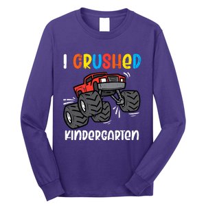 I Crushed Kindergarten Monster Truck Last Day Graduate Boy Long Sleeve Shirt