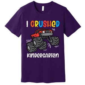 I Crushed Kindergarten Monster Truck Last Day Graduate Boy Premium T-Shirt